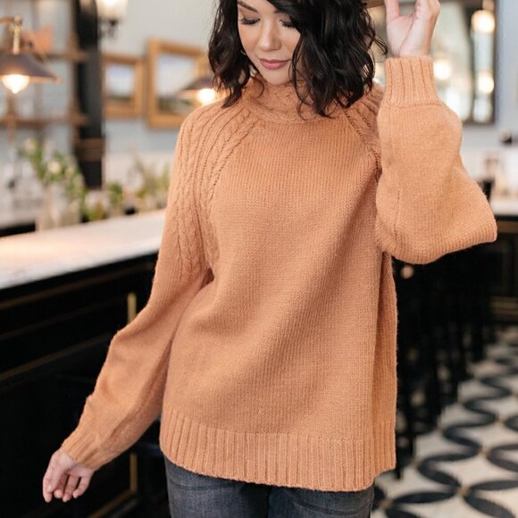love riche Orange Knit Sweater w/ Shoulder Detail - Picture 6 of 6